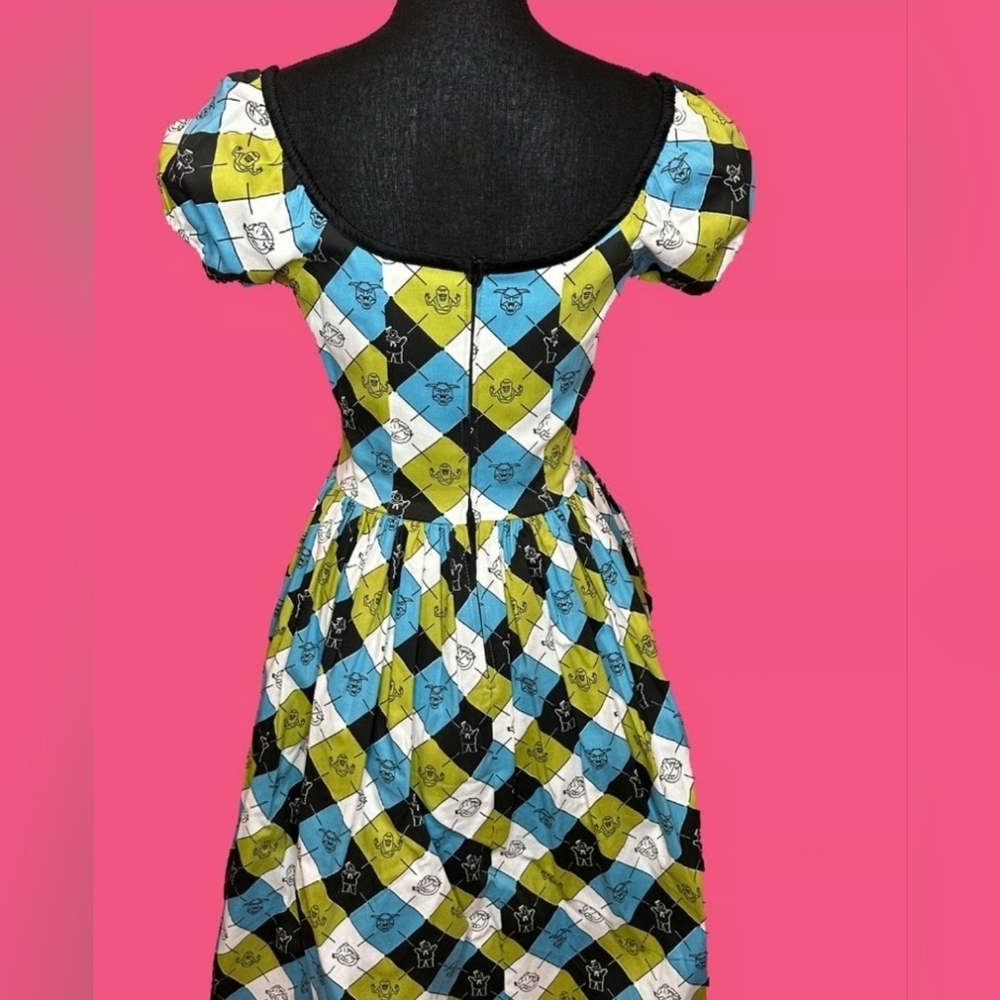 💙🤍NWT Vixen By Micheline Pitt Ghostbusters Swing Dress Pinup Dress 💚🖤 - Picture 4 of 10